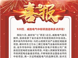 920萬，威勝電氣中標(biāo)項(xiàng)目迎來多點(diǎn)開花！
